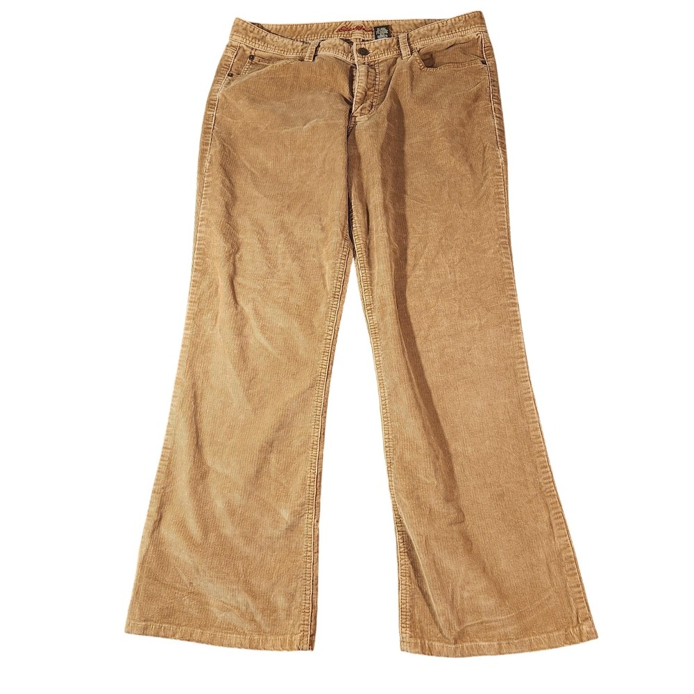 Eddie Bauer Pants Womens 10 Brown Corduroy Bootcut Stretch‎ Mid Rise Chunky